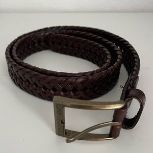 Dockers Brown Leather Braided Belt